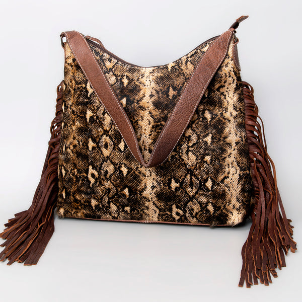 ADBG1020 American Darling Hair-On Leather Hobo Bag with Fringes Western Handcrafted Purse
