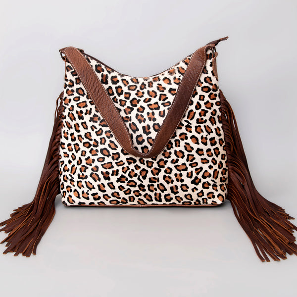 ADBG1020 American Darling Hair-On Leather Hobo Bag with Fringes Western Handcrafted Purse