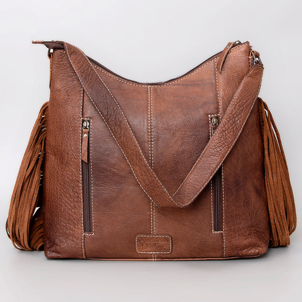 ADBG1020 American Darling Hair-On Leather Hobo Bag with Fringes Western Handcrafted Purse