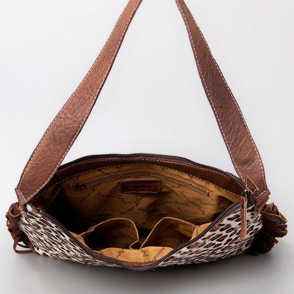 ADBG1020 American Darling Hair-On Leather Hobo Bag with Fringes Western Handcrafted Purse