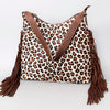 ADBG1020 American Darling Hair-On Leather Hobo Bag with Fringes Western Handcrafted Purse