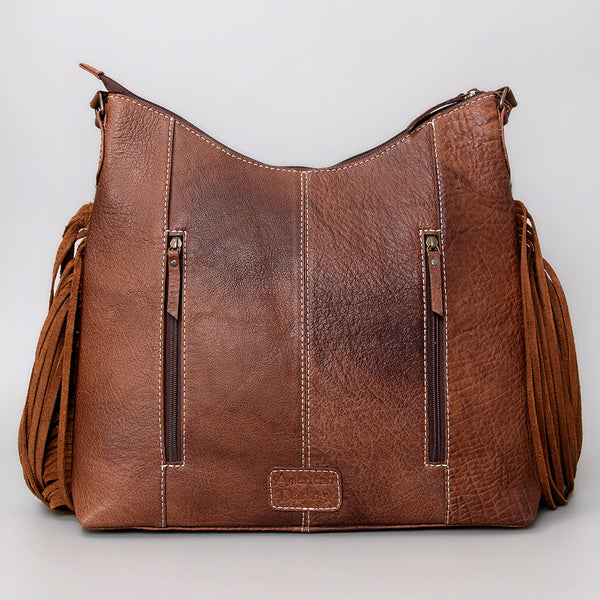 ADBG1020 American Darling Hair-On Leather Hobo Bag with Fringes Western Handcrafted Purse