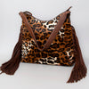 ADBG1020 American Darling Hair-On Leather Hobo Bag with Fringes Western Handcrafted Purse