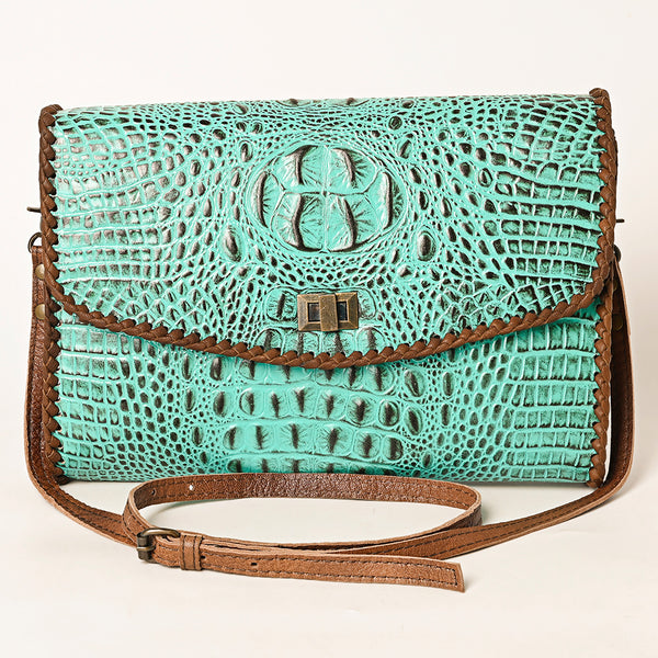 ADBG1023 American Darling Western Crocodile-Embossed Leather Handbag Crossbody Hand bag