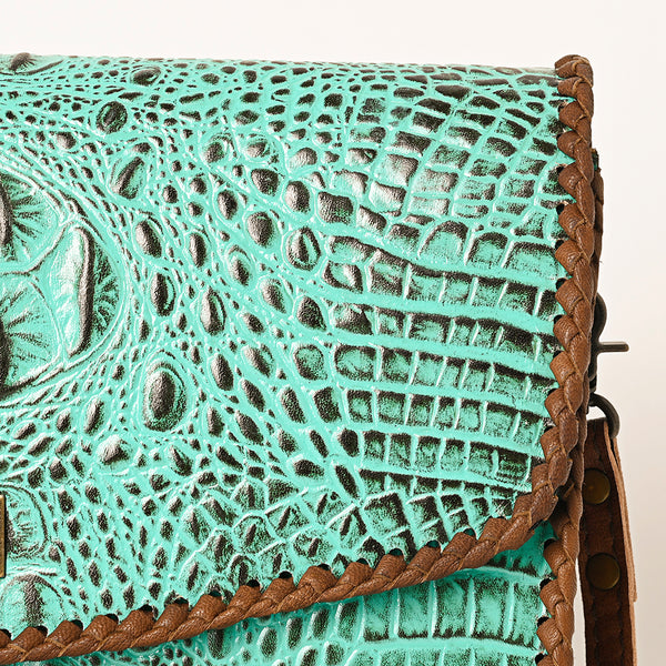 ADBG1023 American Darling Western Crocodile-Embossed Leather Handbag Crossbody Hand bag