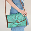 ADBG1023 American Darling Western Crocodile-Embossed Leather Handbag Coin Purse Hand bag