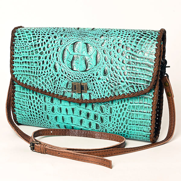 ADBG1023 American Darling Western Crocodile-Embossed Leather Handbag Crossbody Hand bag