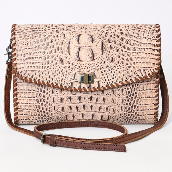 ADBG1023 American Darling Western Crocodile-Embossed Leather Handbag Coin Purse Hand bag