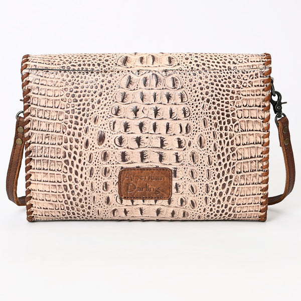 ADBG1023 American Darling Western Crocodile-Embossed Leather Handbag Coin Purse Hand bag