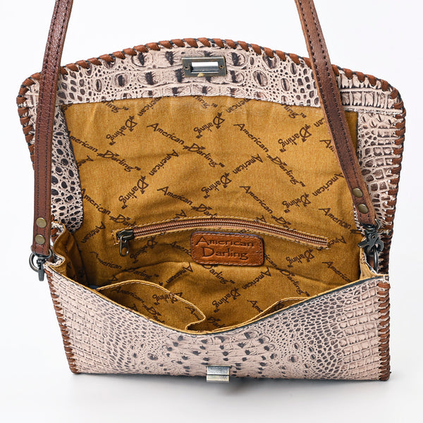 ADBG1023 American Darling Western Crocodile-Embossed Leather Handbag Crossbody Hand bag