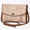 ADBG1023 American Darling Western Crocodile-Embossed Leather Handbag Coin Purse Hand bag