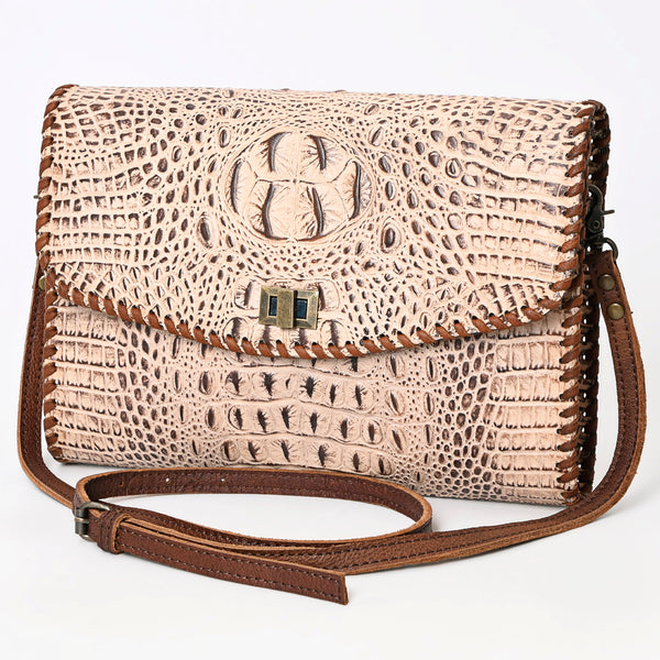 ADBG1023 American Darling Western Crocodile-Embossed Leather Handbag Crossbody Hand bag