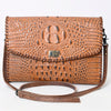 ADBG1023 American Darling Western Crocodile-Embossed Leather Handbag Coin Purse Hand bag