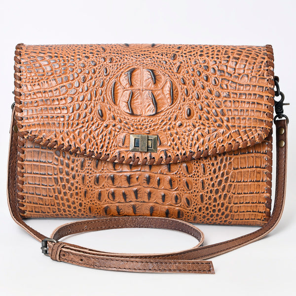 ADBG1023 American Darling Western Crocodile-Embossed Leather Handbag Coin Purse Hand bag