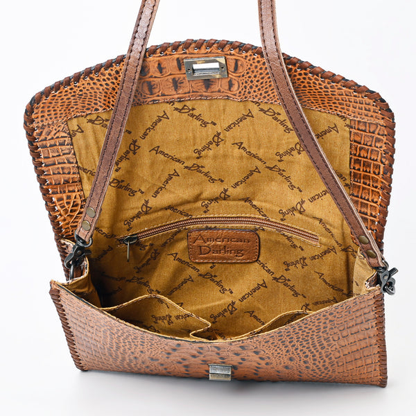 ADBG1023 American Darling Western Crocodile-Embossed Leather Handbag Crossbody Hand bag