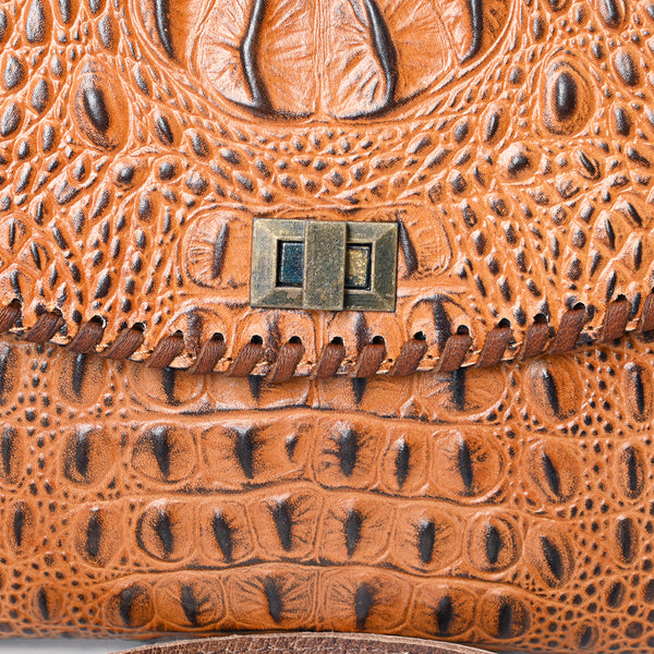 ADBG1023 American Darling Western Crocodile-Embossed Leather Handbag Crossbody Hand bag
