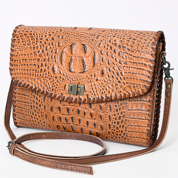 ADBG1023 American Darling Western Crocodile-Embossed Leather Handbag Coin Purse Hand bag