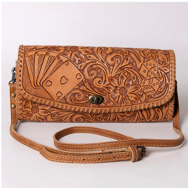 ADBG1024 American Darling Hand-Tooled Floral Leather Western Crossbody Bag