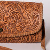 ADBG1024 American Darling Hand-Tooled Floral Leather Western Crossbody Bag