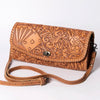 ADBG1024 American Darling Hand-Tooled Floral Leather Western Crossbody Bag