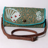 ADBG1024 American Darling Hand-Tooled Floral Leather Western Crossbody Bag