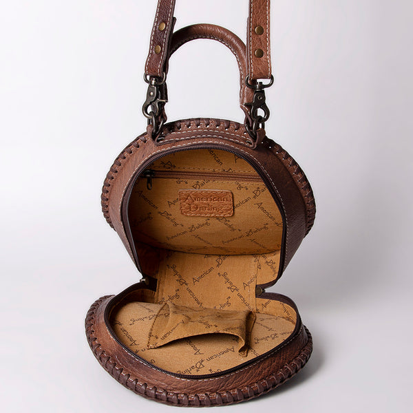 ADBG1025 American Darling Hand-Tooled Floral Leather Canteen Bag Western Genuine Leather