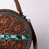 ADBG1025 American Darling Hand-Tooled Floral Leather Canteen Bag Western Genuine Leather