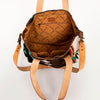 ADBG575 Southwestern Wool Tote with Natural Leather Straps Handwoven Pattern & Tassel