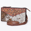 ADBG1027 American Darling Hair-On Cowhide & Tooled Leather Small Crossbody Bag Western Style