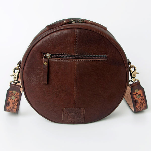ADBGA301 American Darling Hand Tooled Genuine Leather Floral Carved Canteen Bag