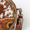 ADBGA303 American Darling Canteen Bag Cowhide & Hand Tooled Leather Round Crossbody