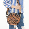 ADBGA305 American Darling Buck Stitched Hand Tooled Leather Canteen Bag