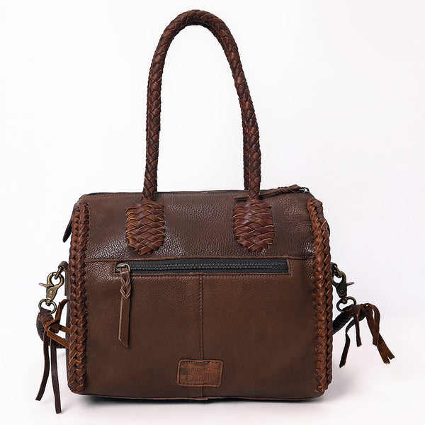 ADBGM270 Western Braided Fringe Duffel with Turquoise Concho - Genuine Leather