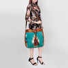 ADBG574 American Darling Hand Woven Saddle Blanket & Hair-On Cowhide Western Bucket Bag