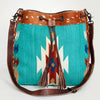 ADBG574 American Darling Hand Woven Saddle Blanket & Hair-On Cowhide Western Bucket Bag