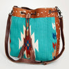 ADBG574 American Darling Hand Woven Saddle Blanket & Hair-On Cowhide Western Bucket Bag