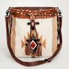 ADBG574 American Darling Hand Woven Saddle Blanket & Hair-On Cowhide Western Bucket Bag