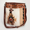 ADBG574 American Darling Hand Woven Saddle Blanket & Hair-On Cowhide Western Bucket Bag