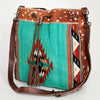 ADBG574 American Darling Hand Woven Saddle Blanket & Hair-On Cowhide Western Bucket Bag