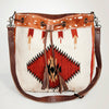 ADBG574 American Darling Hand Woven Saddle Blanket & Hair-On Cowhide Western Bucket Bag
