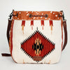ADBG574 American Darling Hand Woven Saddle Blanket & Hair-On Cowhide Western Bucket Bag