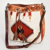 ADBG574 American Darling Hand Woven Saddle Blanket & Hair-On Cowhide Western Bucket Bag
