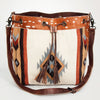 ADBG574 American Darling Hand Woven Saddle Blanket & Hair-On Cowhide Western Bucket Bag