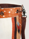 ADBG574 American Darling Hand Woven Saddle Blanket & Hair-On Cowhide Western Bucket Bag