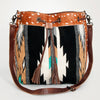 ADBG574 American Darling Hand Woven Saddle Blanket & Hair-On Cowhide Western Bucket Bag