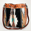 ADBG574 American Darling Hand Woven Saddle Blanket & Hair-On Cowhide Western Bucket Bag