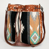 ADBG574 American Darling Hand Woven Saddle Blanket & Hair-On Cowhide Western Bucket Bag