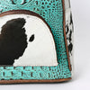 ADBGS156 Turquoise Embossed Croc Cowhide Leather Backpack - Western Cowgirl Style