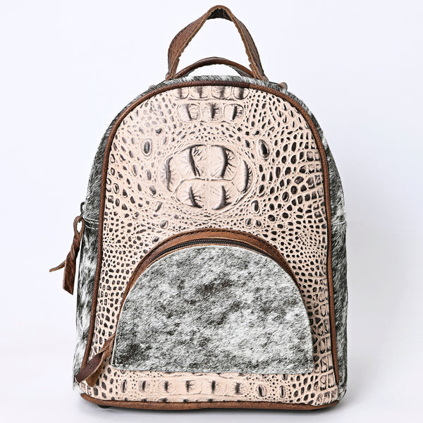 ADBGS156 Turquoise Embossed Croc Cowhide Leather Backpack - Western Cowgirl Style