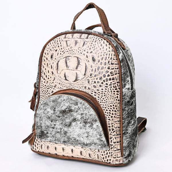 ADBGS156 Turquoise Embossed Croc Cowhide Leather Backpack - Western Cowgirl Style